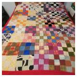 "9 Square" Handmade Quilt 60"x77"