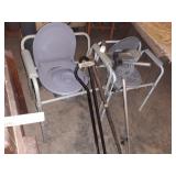 Bedside potty chairs and canes