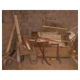 Misc wood, metal, pipes o. A Lineback Line rack