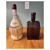 Old cabin brown glass whiskey bottle,