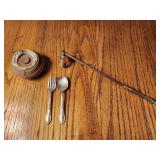 Wales wooden shave soap container, brass