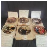 6 Norman Rockwell Collectors Plates with COA