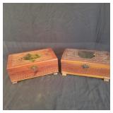 2 Wood Jewelry/Keepsake Boxes