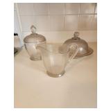 Anchor hocking sugar bowl, creamer and covered