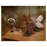3 personal electric fans. 2 vintage