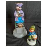Handmade porcelain pirate with removable hat 14"