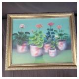 Potted Flowers Print by D. Salley 16"x13"