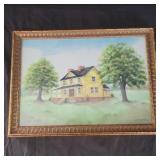 Watercolor House Print by D. Salley 16"x13"