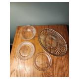 Assorted glassware, small plates, heavy 5