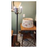 62" standing lamp 4 bulb strawberry shade just