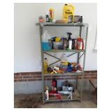 Metal shelf  29.5 x 58 x 11.5 with contents