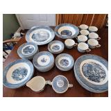 Currier & Ives Blue Dishes by Royal China USA,