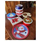 Christmas tins, plastic cookie containers,