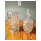 Cut Glass 6.5" tall Lidded Bon Bon