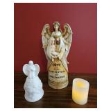 Angel bell, faux candle, love came to earth