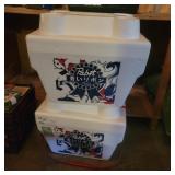 2 Pabst Styrofoam Coolers (with Korean? Writing)