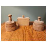 Wooden butter molds lot of 3