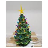 Ceramic lighted Christmas tree 11"