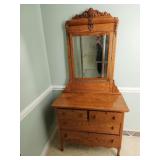 37x77x19 vintage dresser with mirror