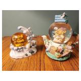 Musical bear snowglobe and snowbabies snow globe