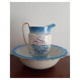 Vintage wash bason and pitcher Burleigh Ware
