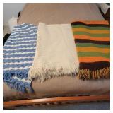 3 Knitted Lap Blankets/afghans