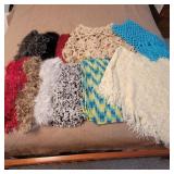 Group of handmade scarves and shawls