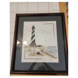 18x21 needlepoint lighthouse framed