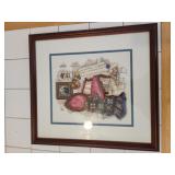 14.5x16 needlepoint framed cat chair