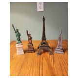 Statue of liberty, eiffel tower paris, NY