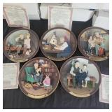 5 Norman Rockwell 3 Dimensional Collectors Plates