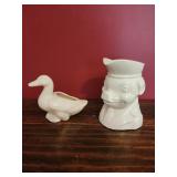 Pottery pitcher, Pig pitcher, duck