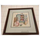 17.5x17.5 needlepoint framed chair cabinet churn