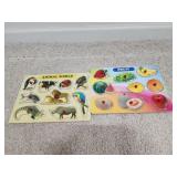 2 wooden puzzles matching