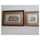 Cross stitched religious framed pieces 20.5 x 14