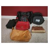 Assorted bags purses, shave bag