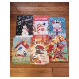 Six garden flags assorted