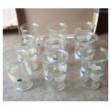 Vintage set of 9 BAMA duck Jelly Jars