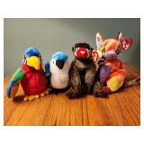 Four Ty beanie babies