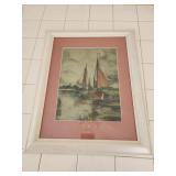 15x19 sailboats wall hanging artist unknown