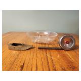 Brass shoe, vintage measuring tape, acorn