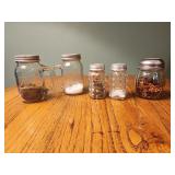 Salt and pepper glass shakers, spice shaker