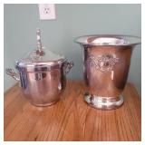 Silverplate Ice Buckets - one with glass insert