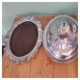 Silverplate Meat Platter and Lidded Serving Dish