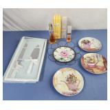 Wedding cake cutting set, perfume partial, floral