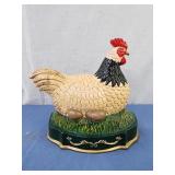 10x8.5 cast iron chicken doorstop