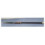 African spear replica metal wood real deer fur,