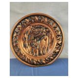 13"hammered copper plate shoeing horse