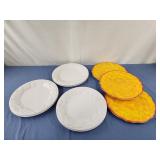 Melamine home white plastic seashell plates (6),