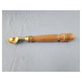 Vintage hand turn wooden ice cream scooper